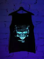Marškinėliai šviečiantys prie UV lempų „Face“ - Image 4