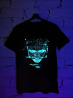 Marškinėliai šviečiantys prie UV lempų „Face“ - Image 2