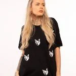 Organinės medvilnės marškinėliai „CatRave +“