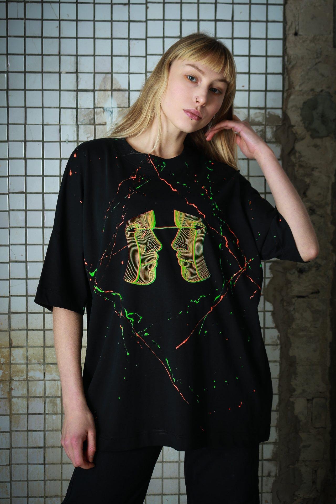 UV FACE Organinės medvilnės unisex marškinėliai „Greenface“ - Image 2