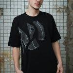 Organinės medvilnės unisex marškinėliai „Atšvaitinis veidas“